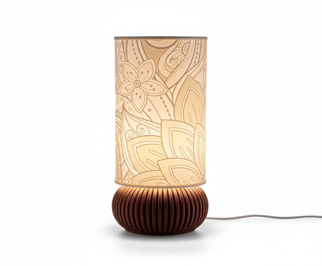 FloraSphere" – Intricate Floral Ribbed Base STL File