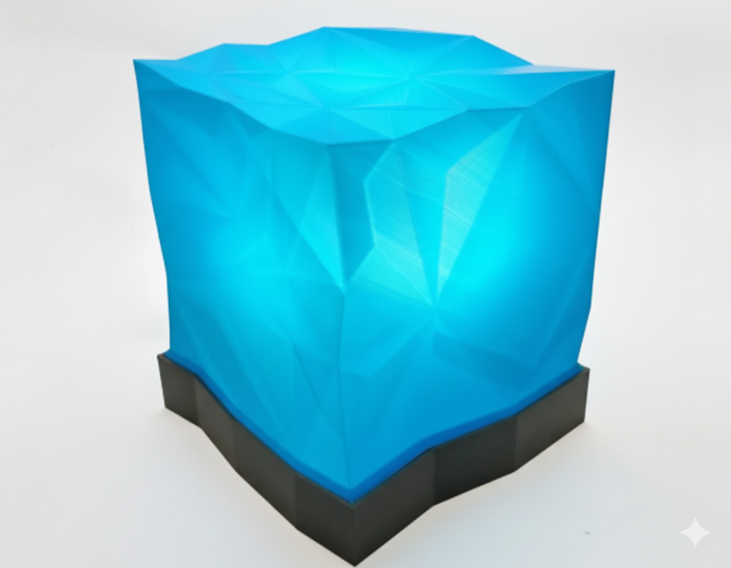 Crystal Core Lamp – Geometric Facet Light STL File