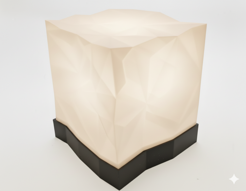 Crystal Core Lamp – Geometric Facet Light STL File