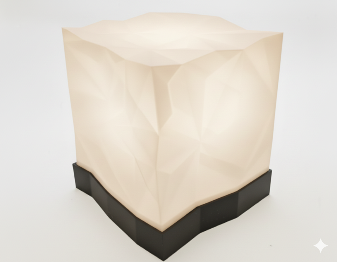 Crystal Core Lamp – Geometric Facet Light STL File
