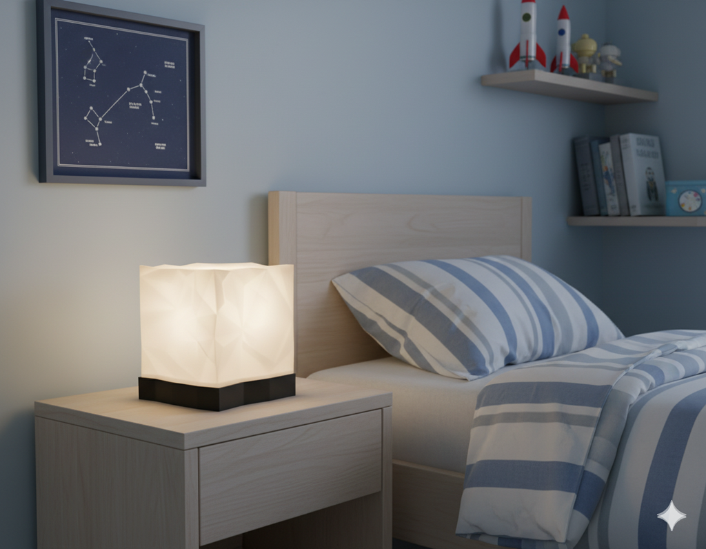 Crystal Core Lamp – Geometric Facet Light STL File