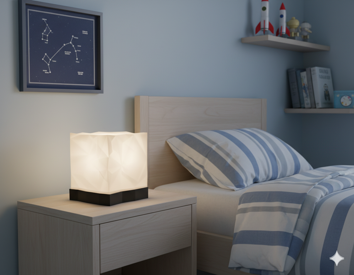 Crystal Core Lamp – Geometric Facet Light STL File